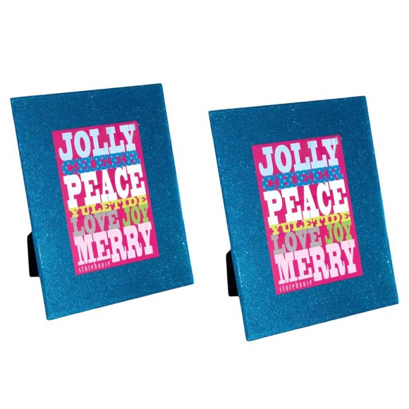 NWOT - Bundle of 2 Sparkly Blue Picture Frames - Picture 1 of 4